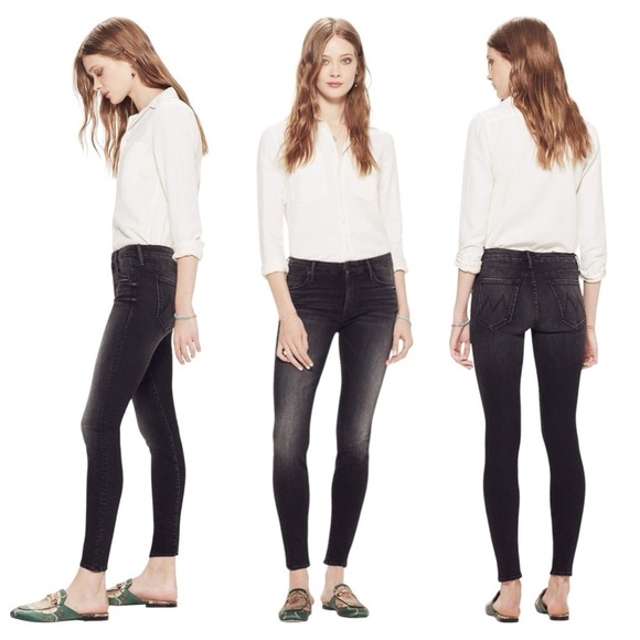 Mother The Looker Ankle Mid Rise Skinny Jeans in Night Hawk size 25 - Picture 1 of 15